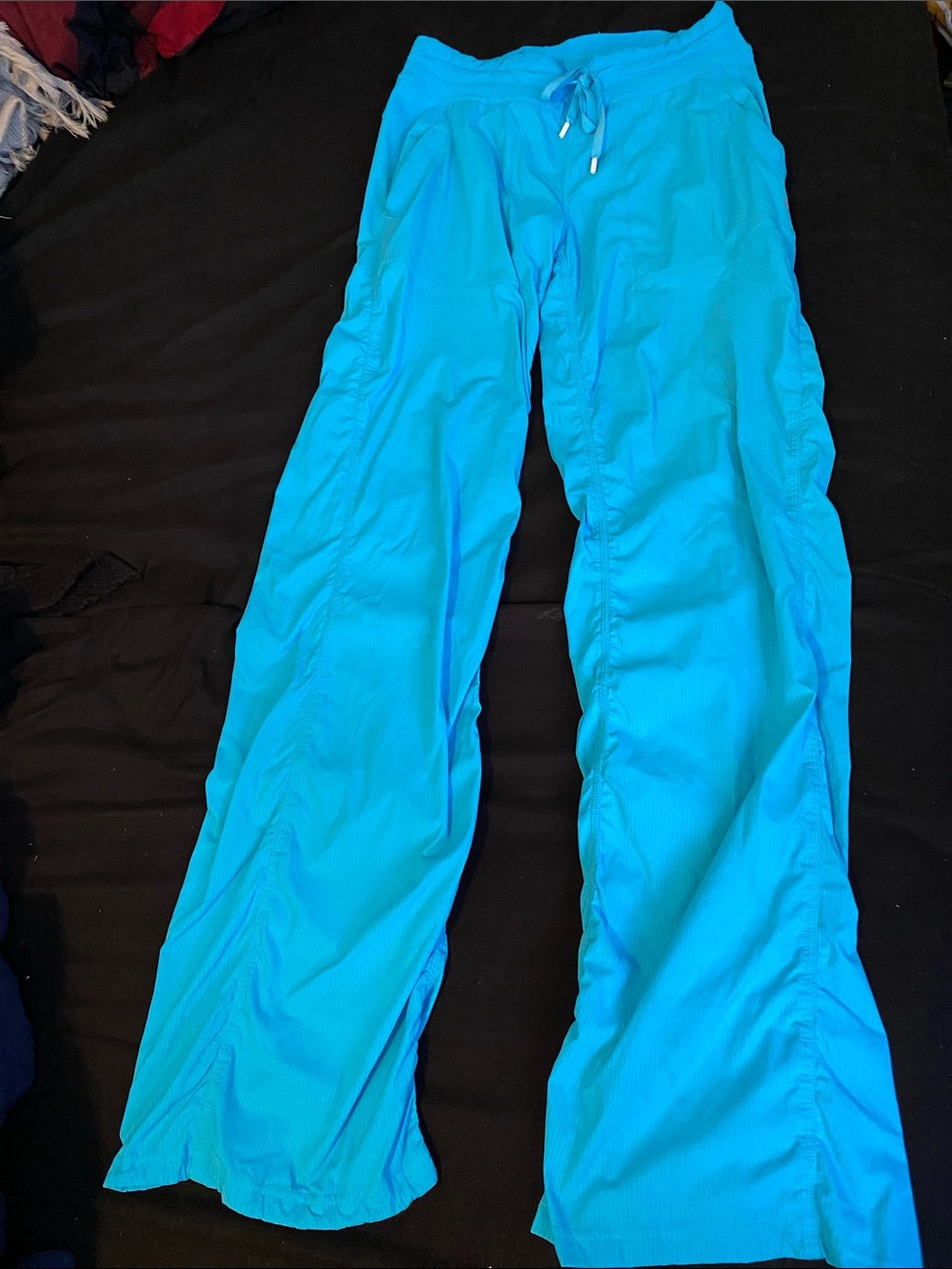 Vintage 2000s Lululemon Athletica Bright Turquoise Drawstring Track Pants